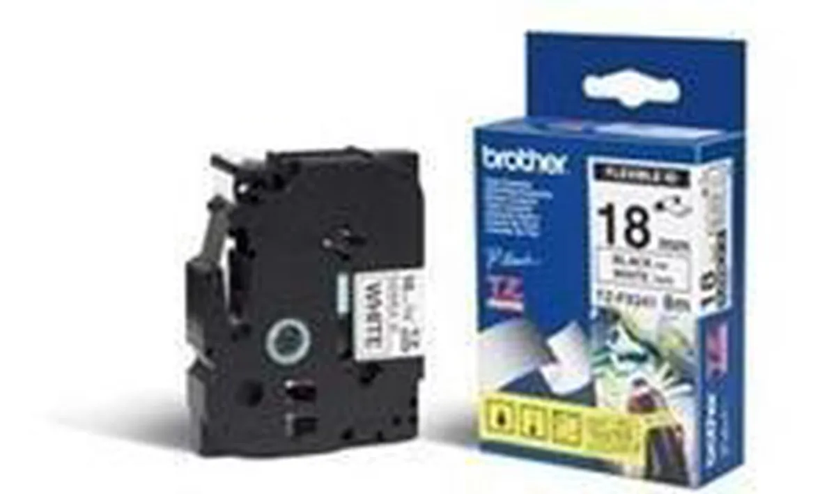 Brother TZE-FX241 Tape - 18mm - Zwart/Wit