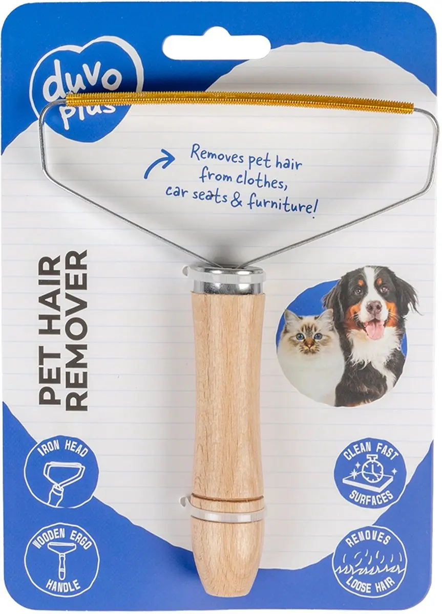 DuvoPlus Anti-haar Borstel IJzer 15,5x12,5cm - Beige