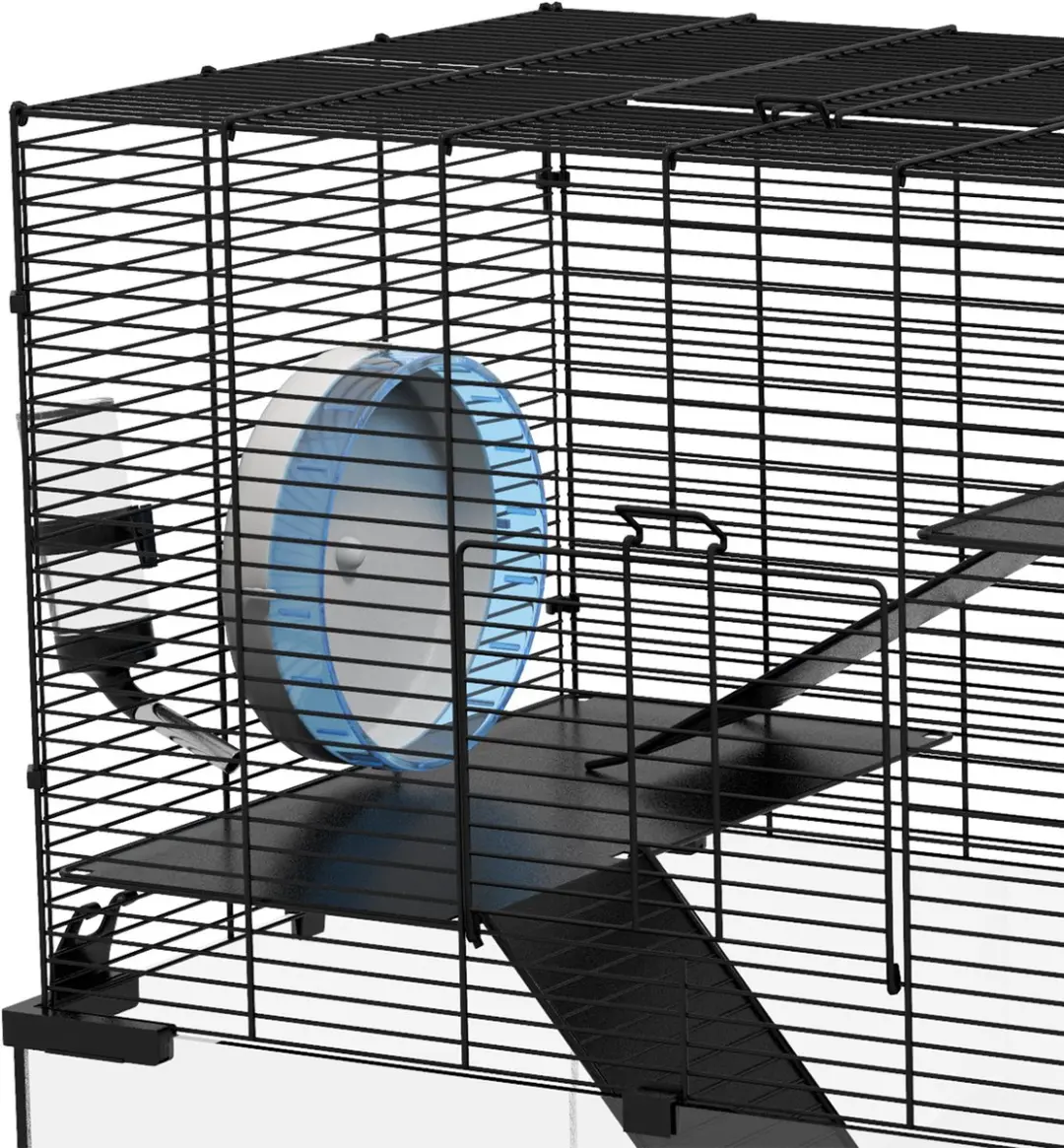 Pawhut Hamsterkooi 60x40x54,5cm - Zwart
