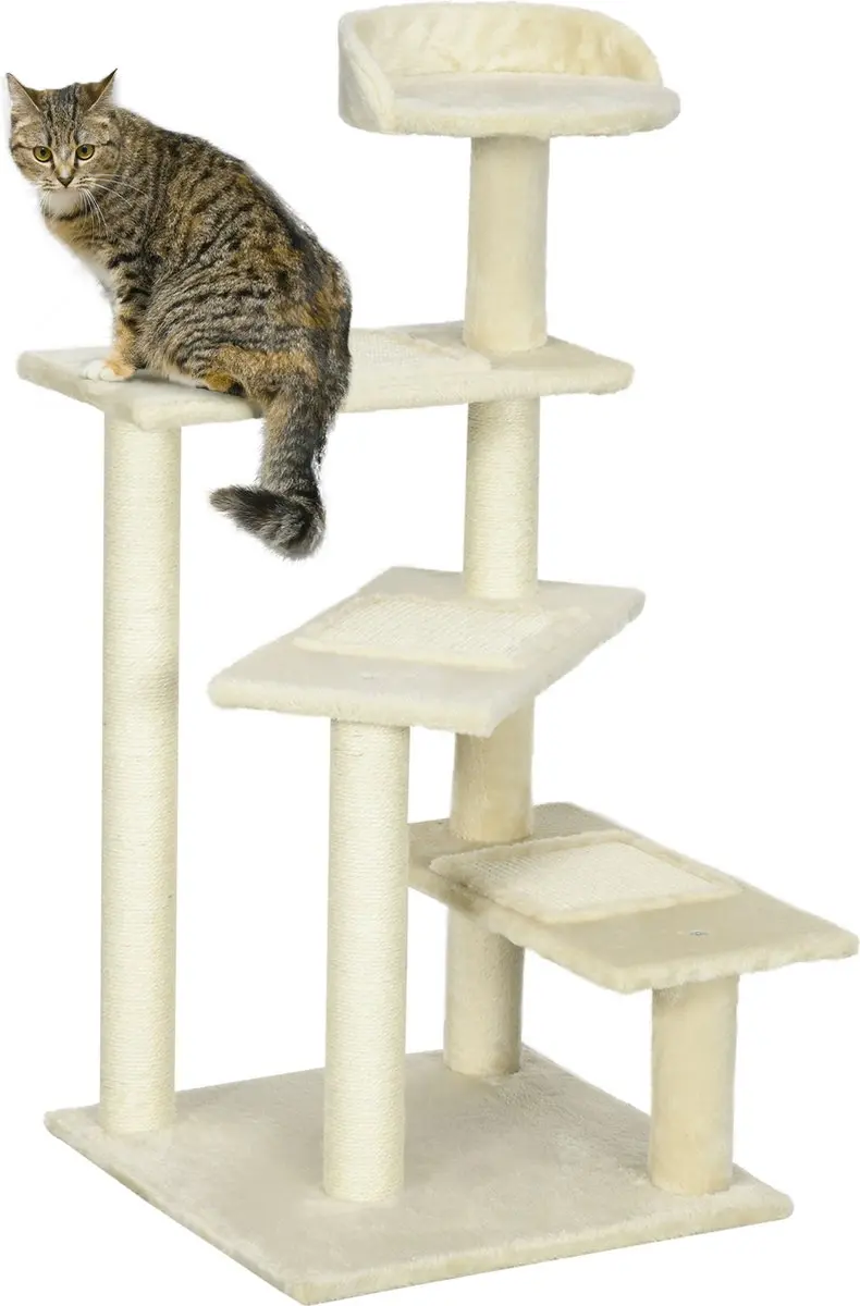 Pawhut Krabpaal Kattenboom Beige