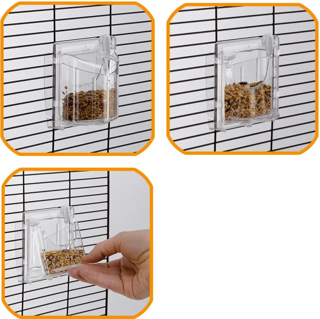 Ferplast Brava 1 Voerbakje Vogel - 8.8x9.5x6.8cm Transparant