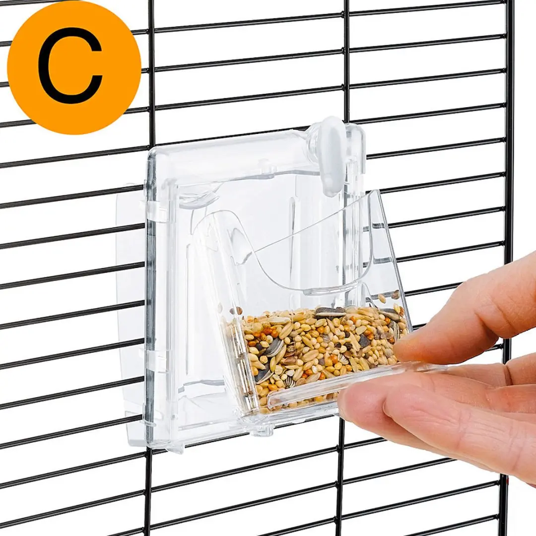 Ferplast Brava 1 Voerbakje Vogel - 8.8x9.5x6.8cm Transparant
