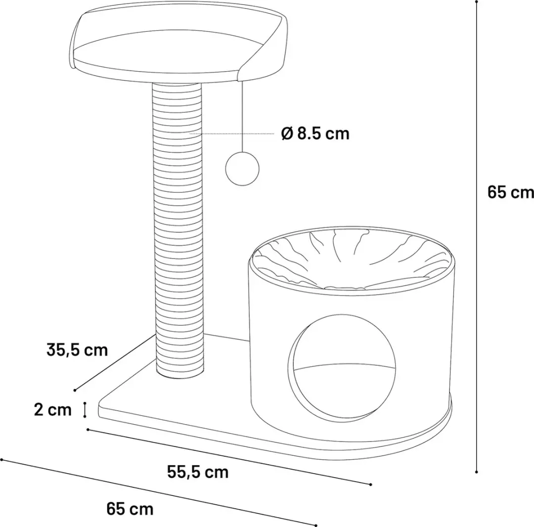 Flamingo Kara Krabpaal - 65x35,5x65cm - Grijs
