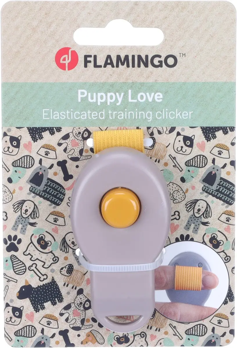 Flamingo Xia Puppy Clicker - Geel/Taupe