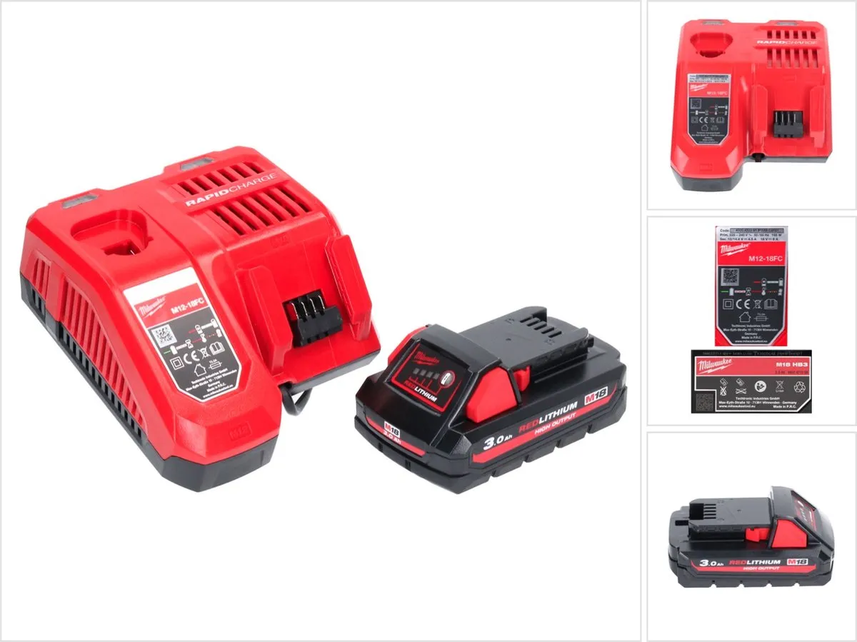 Milwaukee M18 NRG-301 Accu-Starterset 3000mAh