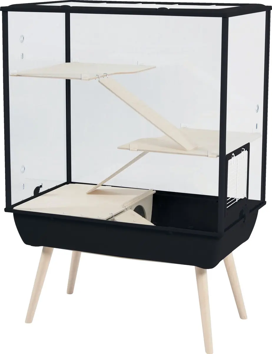 Zolux Nevo Royal Plexiglas Knaagdierkooi - 78x48x109cm Zwart