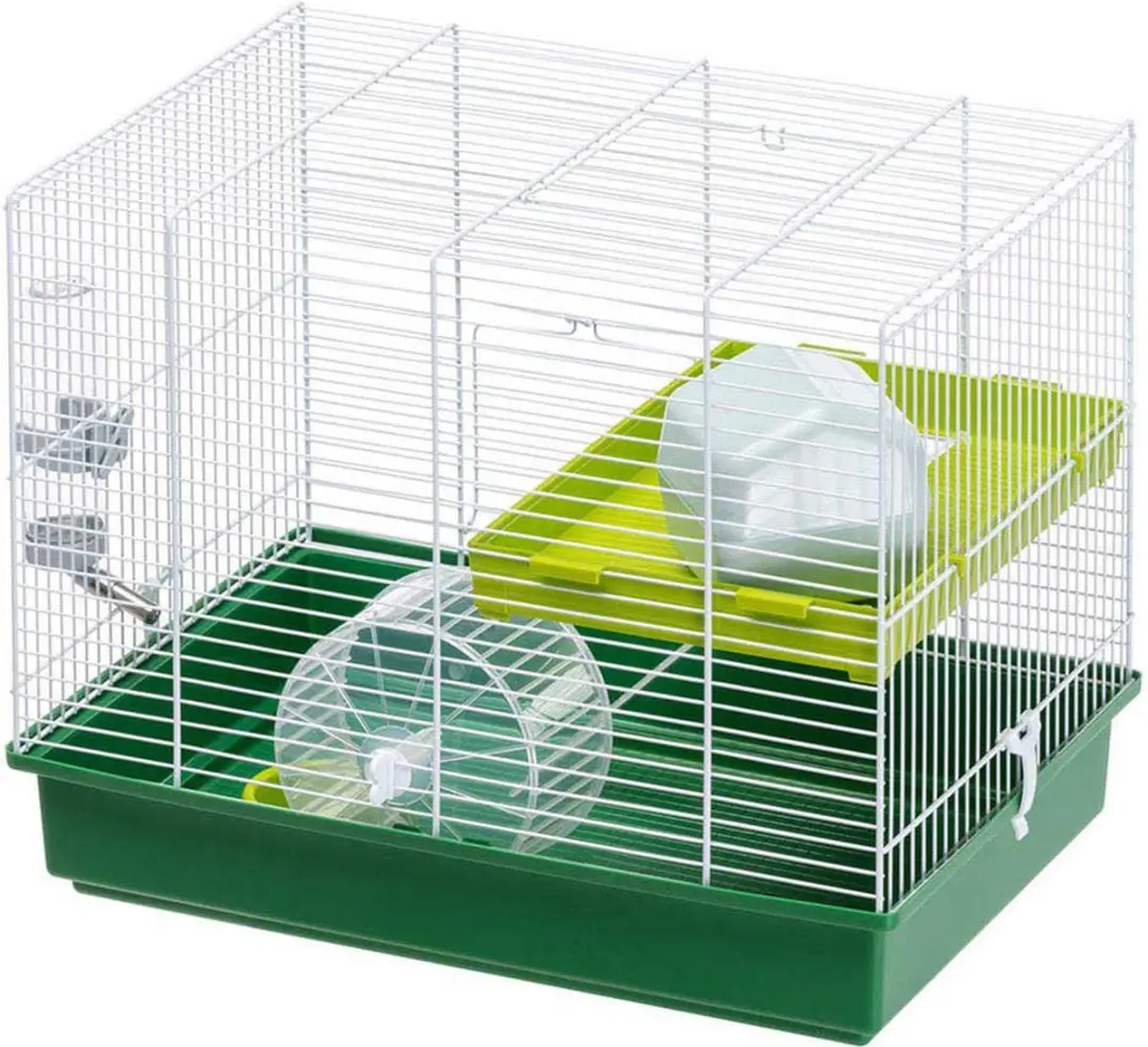 Ferplast Hamsterkooi Duo - 46x29,5x37,5cm - Wit/Groen
