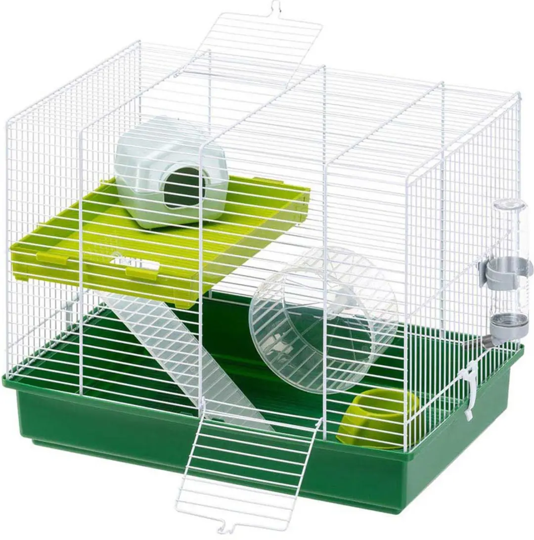 Ferplast Hamsterkooi Duo - 46x29,5x37,5cm - Wit/Groen - afbeelding 6 van 6