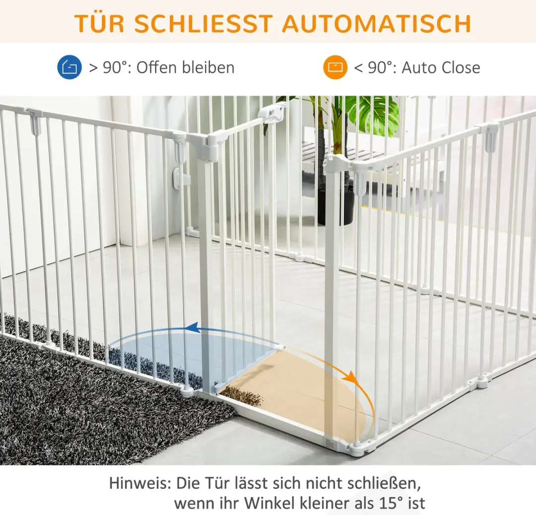 Pawhut Hondenhek 8 Panelen - Wit