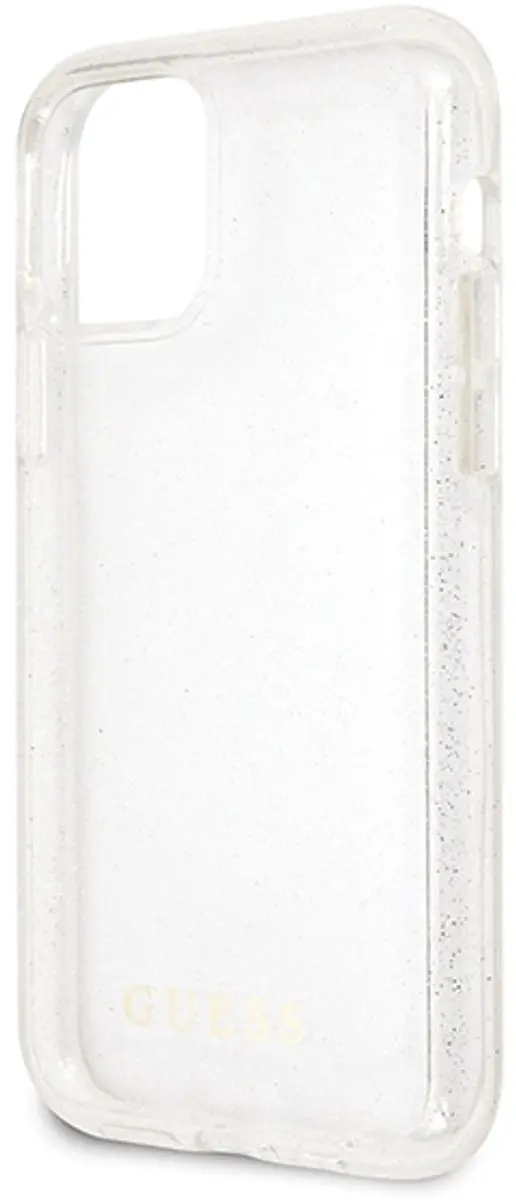 Guess Glitter Serie iPhone 11 Pro Telefoonhoes - Zilver