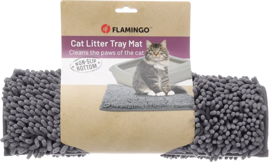Flamingo Rutt Kattenbakmat Grijs 60x40cm
