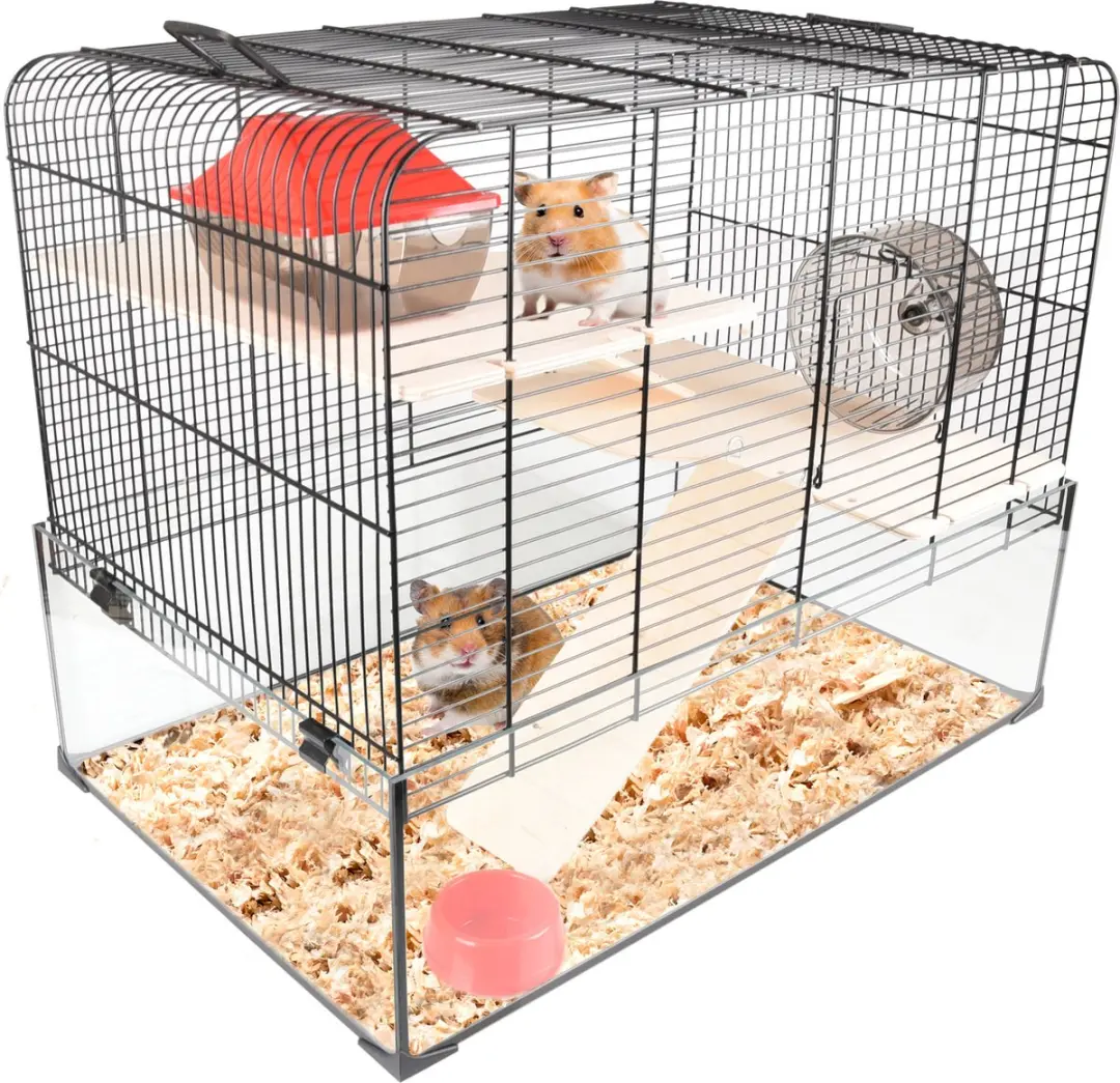 Flamingo Vitru 2 Hamsterkooi - Zwart - 59x38x47cm