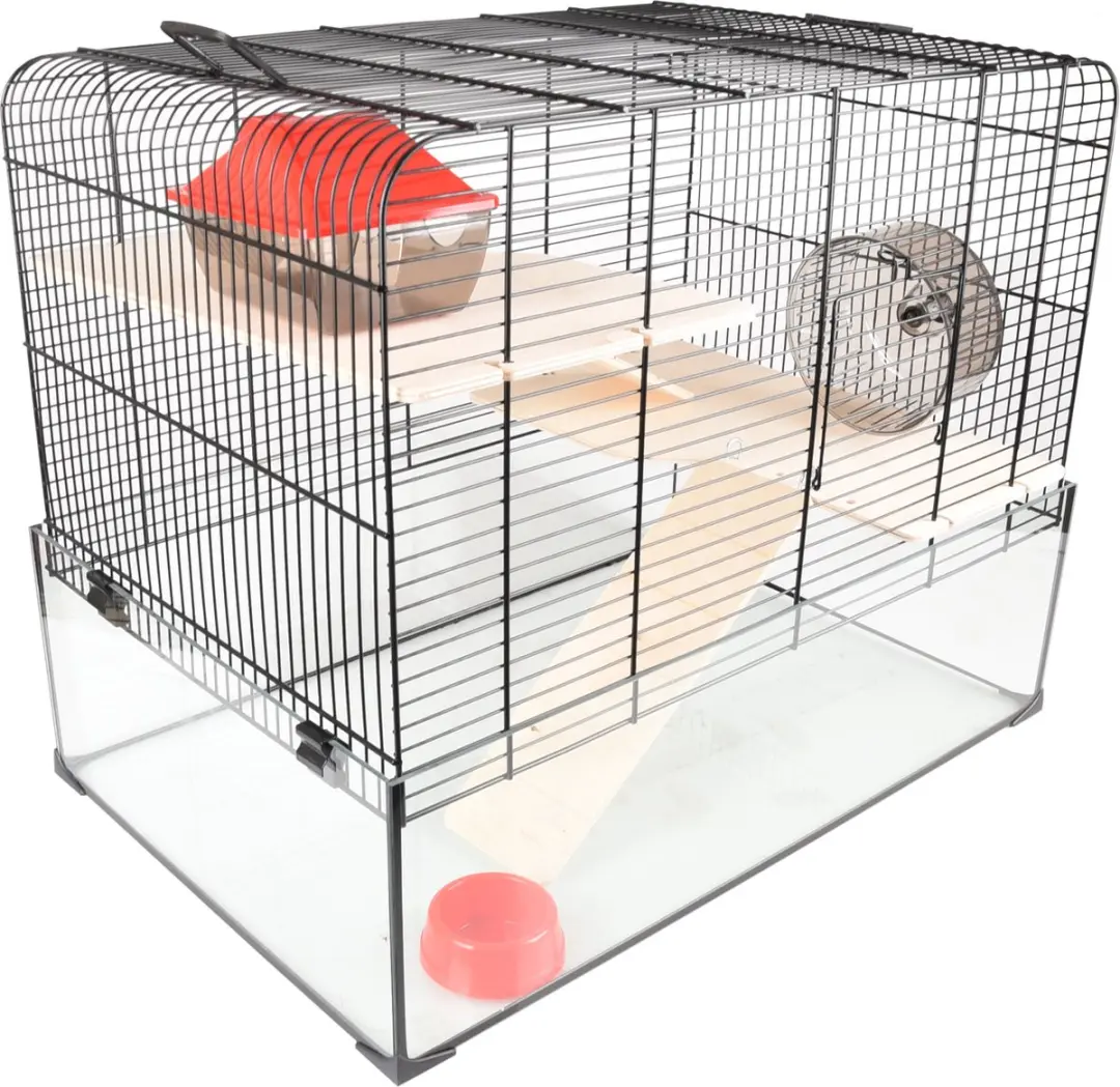 Flamingo Vitru 2 Hamsterkooi - Zwart - 59x38x47cm