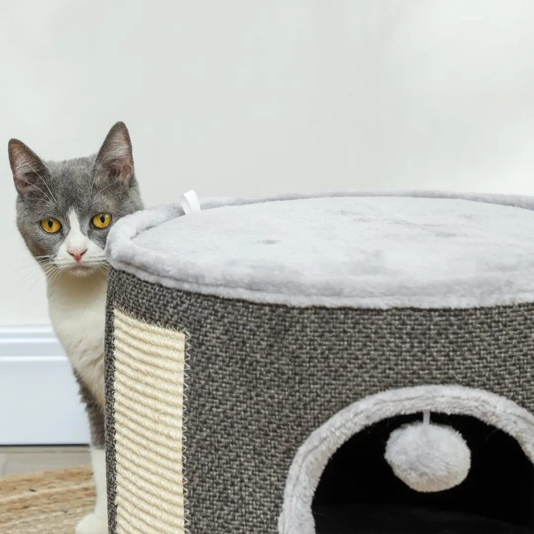 Pawhut Kratztonne 30cm - Sisal - tot 5kg - Crèmewit