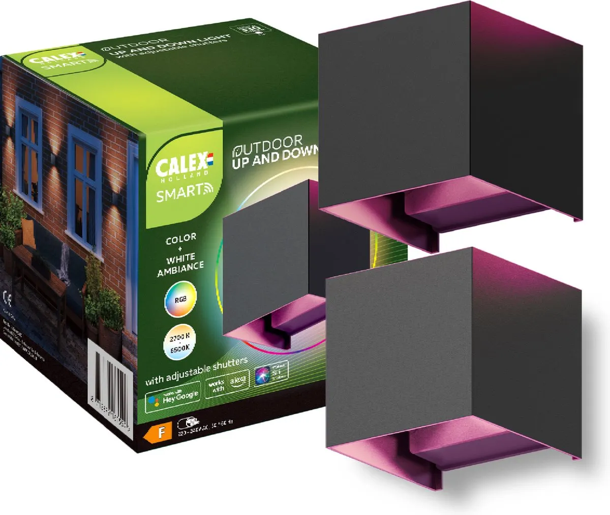 Calex Smart Outdoor LED Wandlamp Set 2