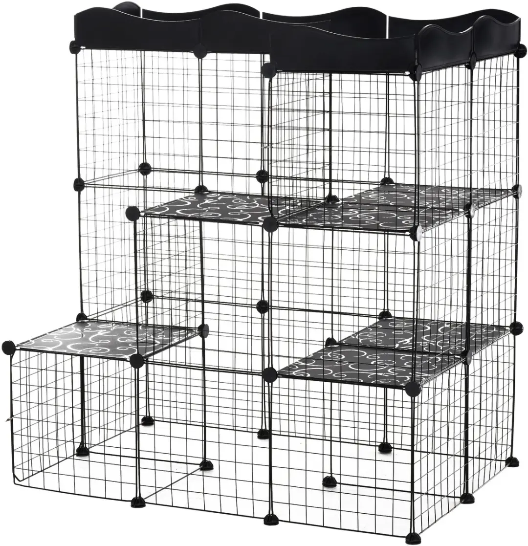 Pawhut Kleine Dierenkooi Metaal PP-105x70x116cm