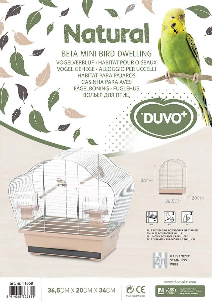Duvo+ Beta Mini Vogelkooi Mokka - Staand