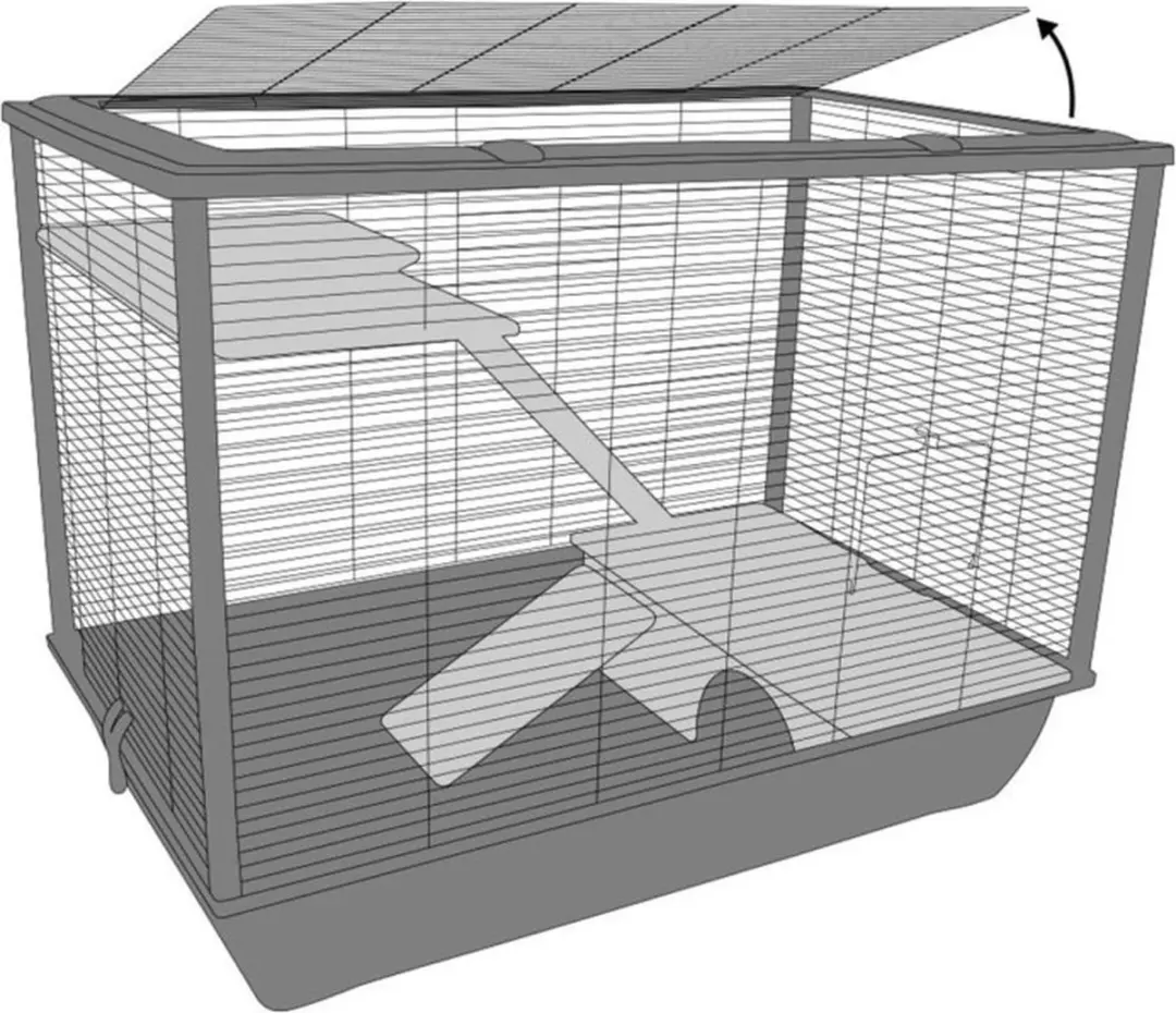 Flamingo Elsa Hamsterkooi - 77x47x60cm - Zwart & Hout