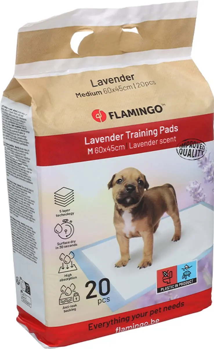 Flamingo Puppy Pads Lavendel 60x45cm - 40 Stuks
