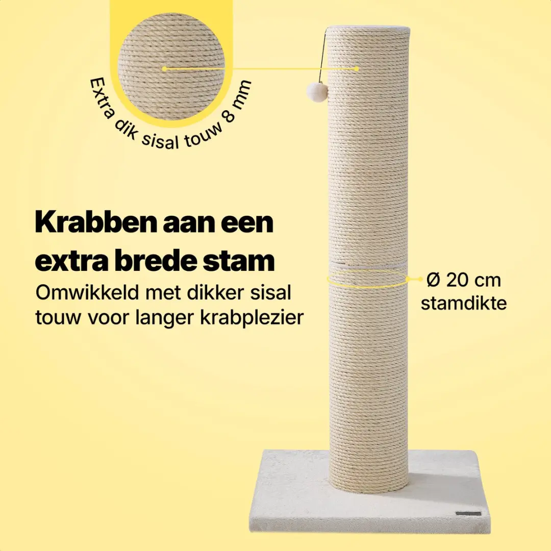 Jake and Jacky Krabpaal Grote Katten - 56x56x120cm - Ø20cm Sisal
