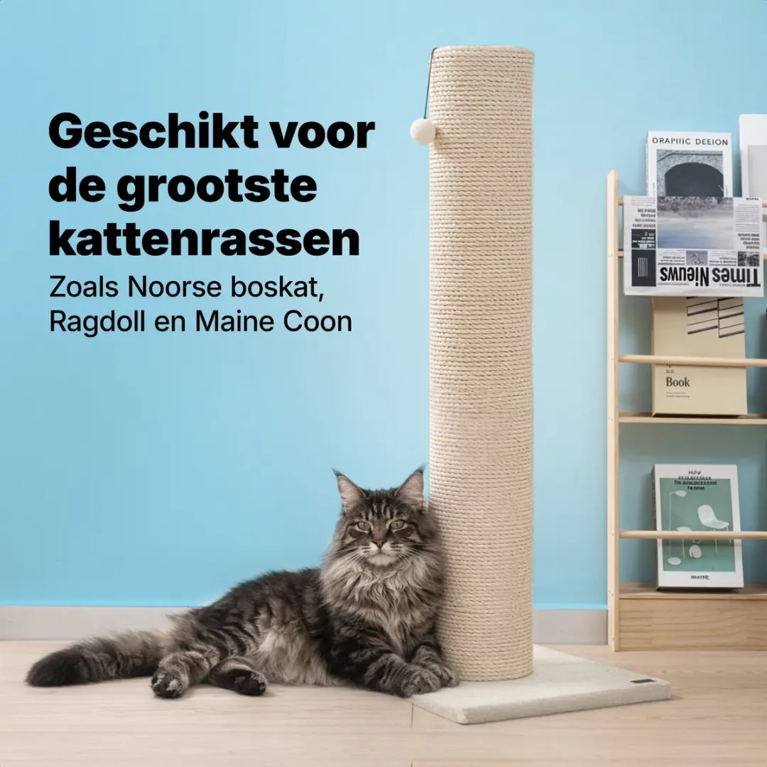 Jake and Jacky Krabpaal Grote Katten - 56x56x120cm - Ø20cm Sisal