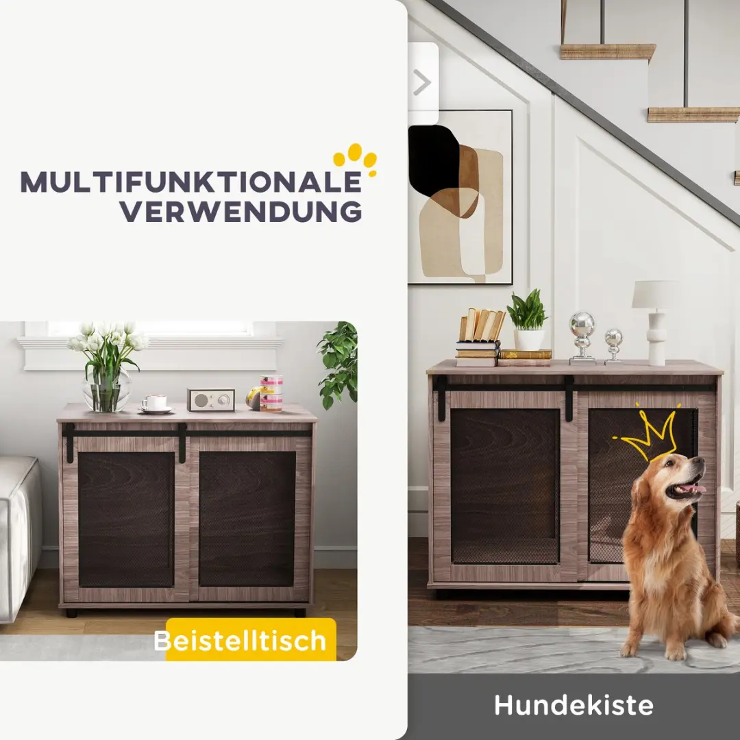 Pawhut Hondenkooi Nussbaum - 98x60x78cm