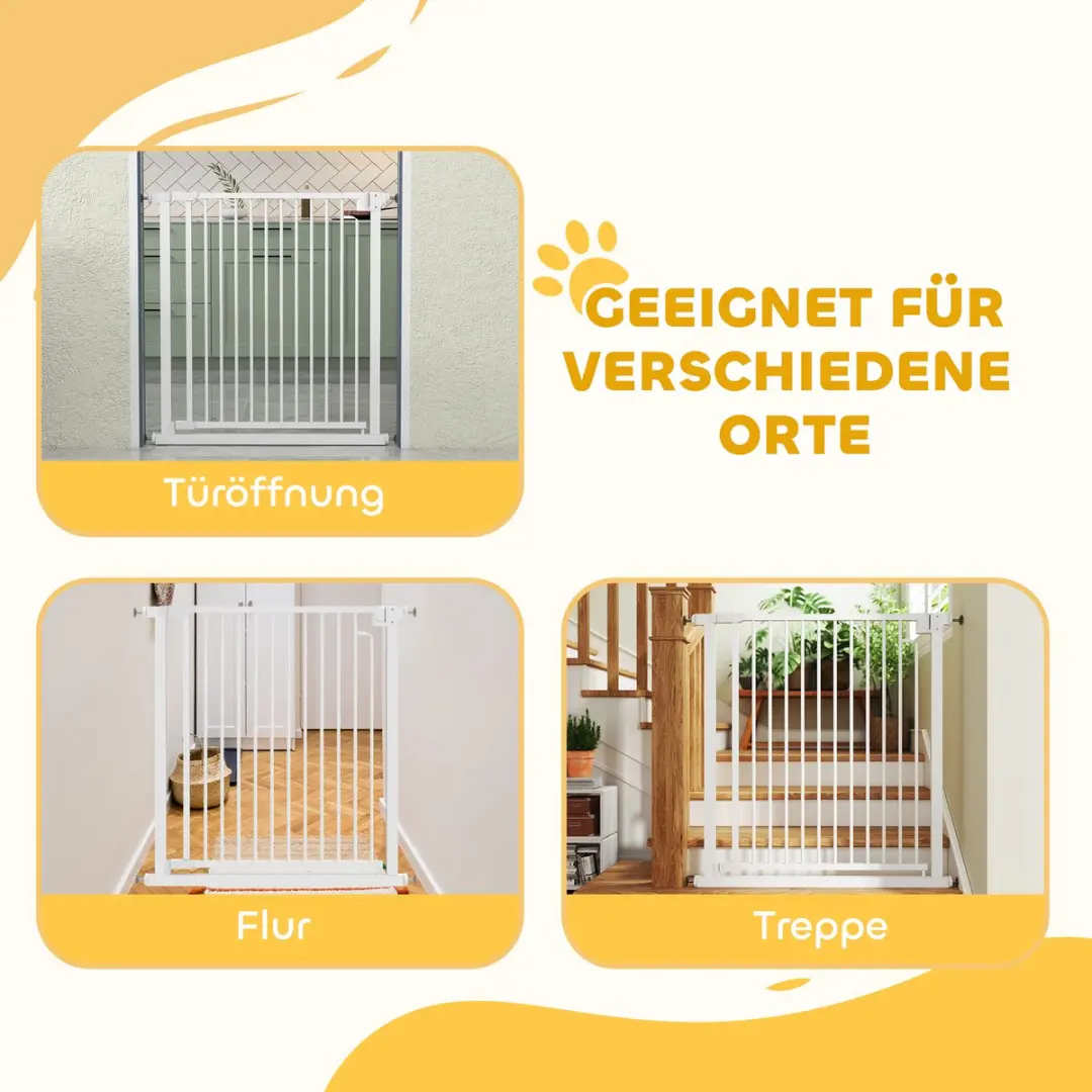 Pawhut Hek voor Huisdieren Q195 Koolstofstaal - 76x80x76cm Wit