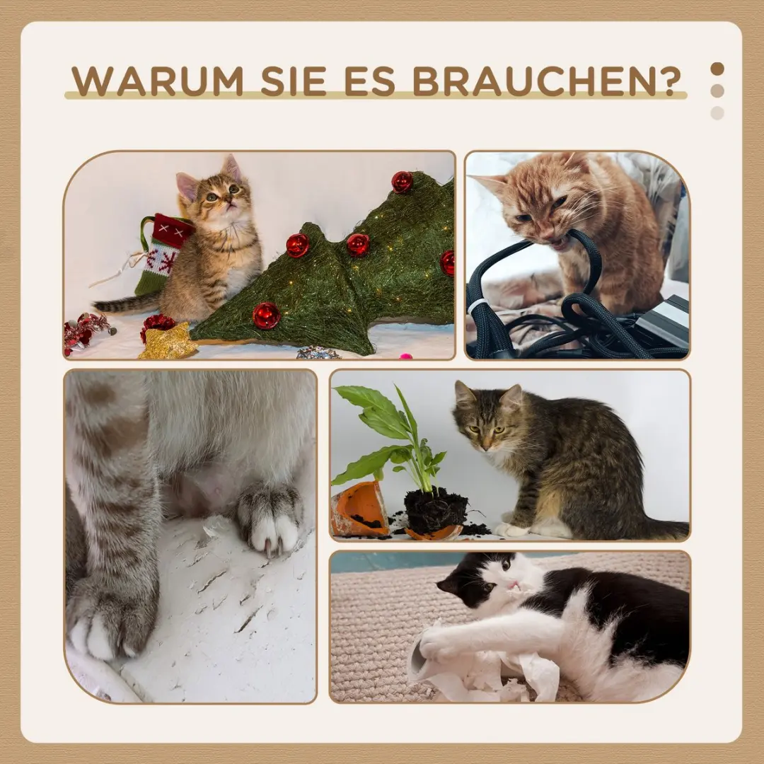 Pawhut Kattenkrattenboom Hellgrau - 3 Niveaus 4 Ligplekken