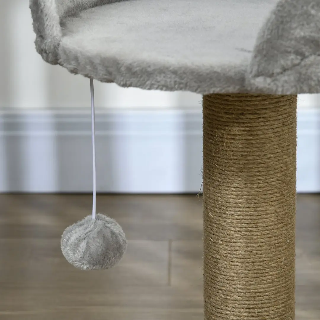 Pawhut Kattenkrabpaal met Speelbal - 1 Ligplaats - Grijs