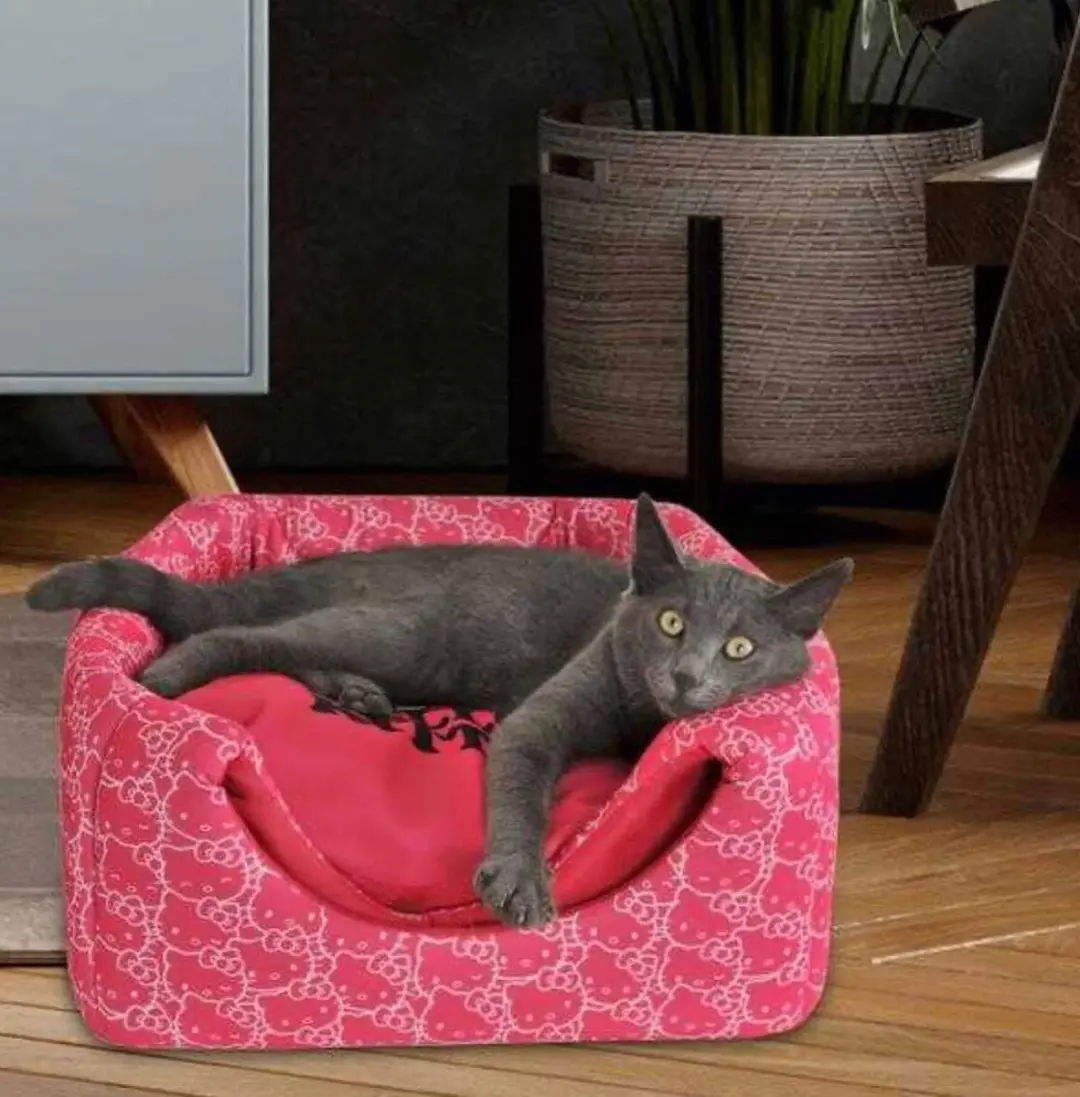 Hello Kitty Kubus Kattenhuis & Bed - Rood/Wit