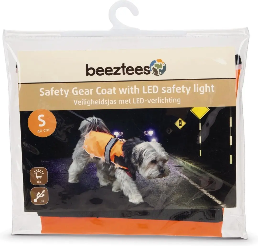 Beeztees Veiligheidsvest Hond LED+USB - Oranje S
