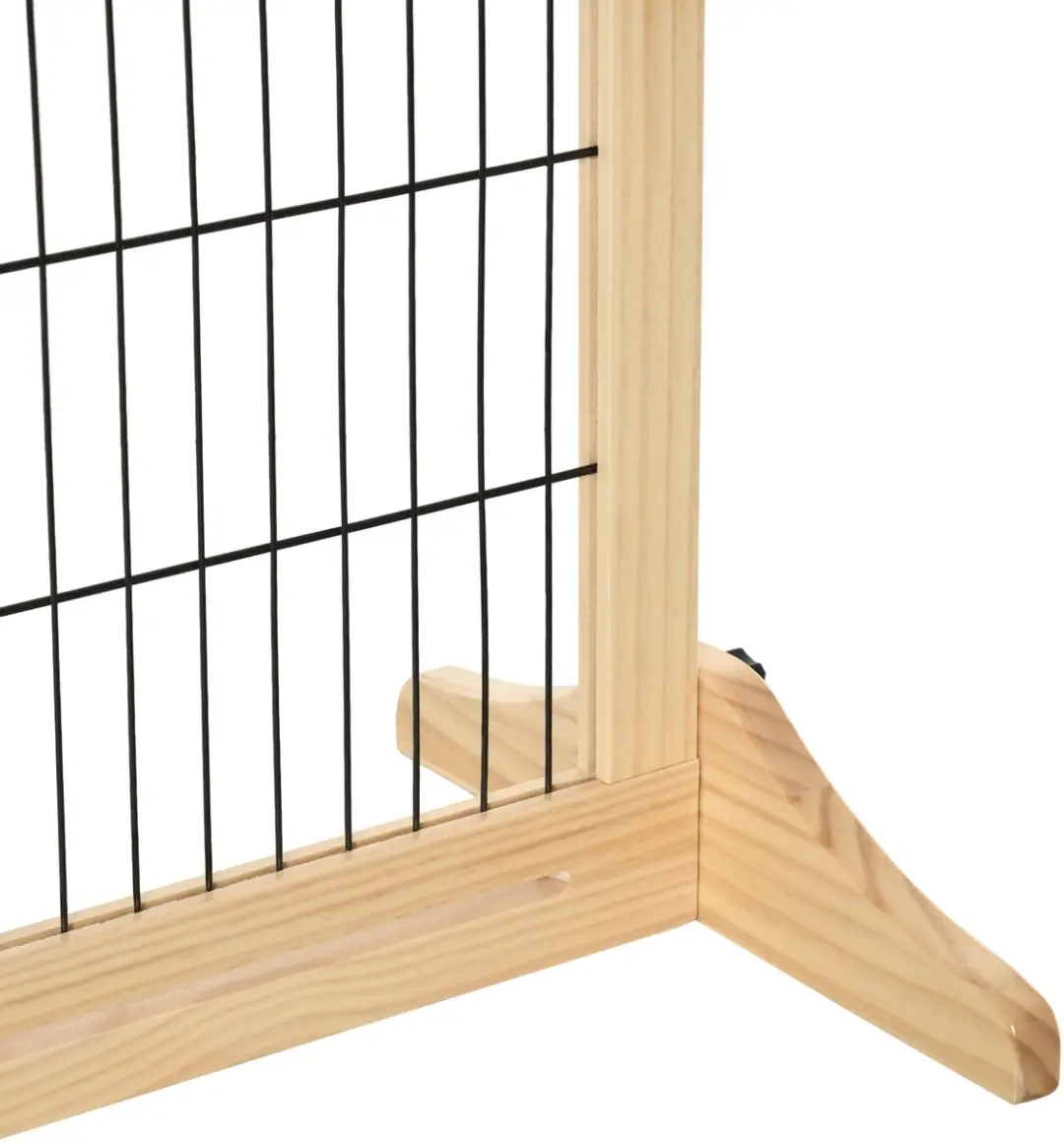 Pawhut Houten Hondenhek Uitschuifbaar 104-183x69cm - Natuurlijk