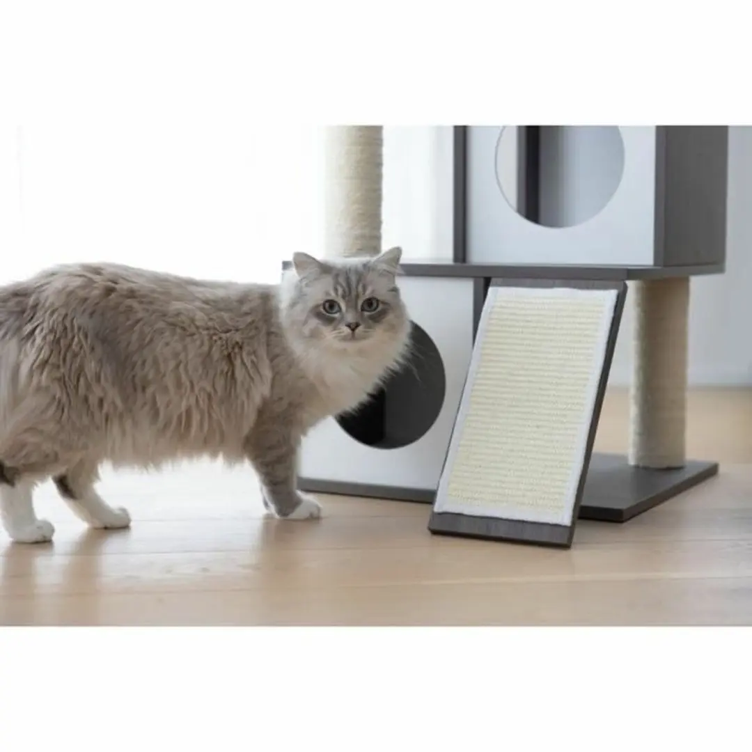 Kerbl Flair Kattenboom 2 Niveaus - 3 Ligplekken - Ø8cm - Grijs/Wit/Zwart