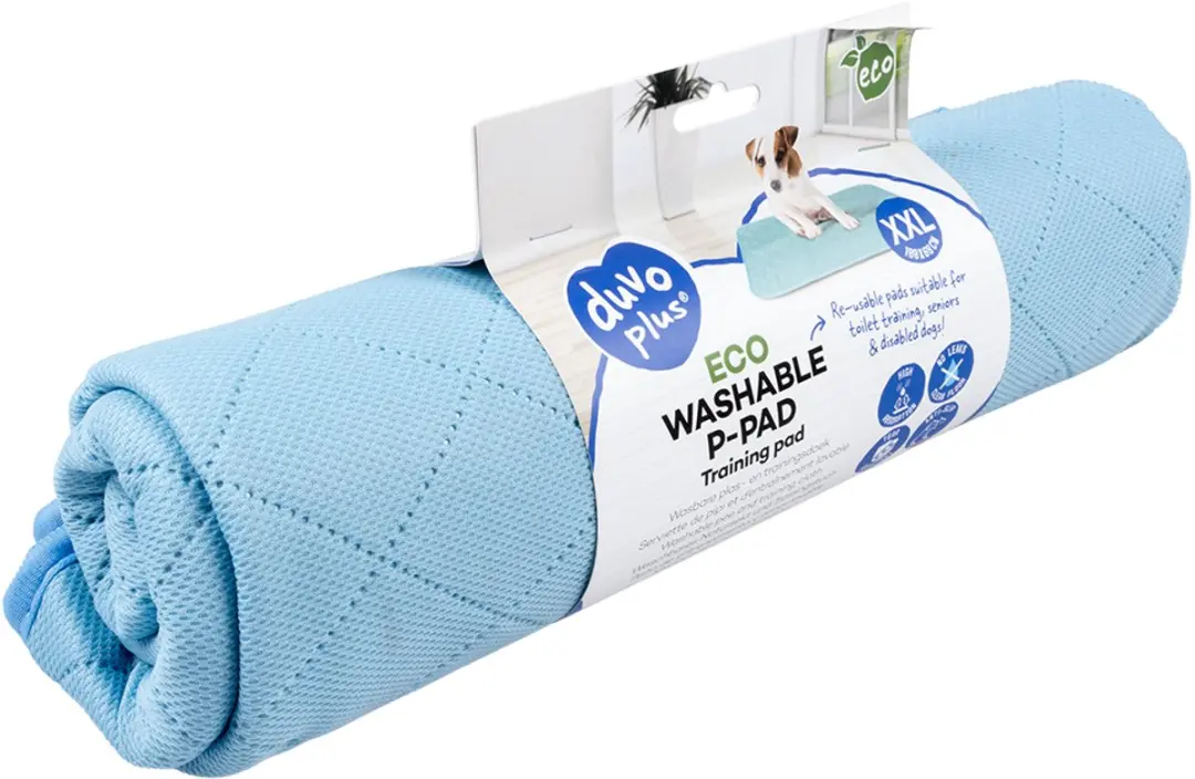 DuvoPlus Dierentoilet Eco Wasbare P-pad XXL - 100x68cm - Blauw