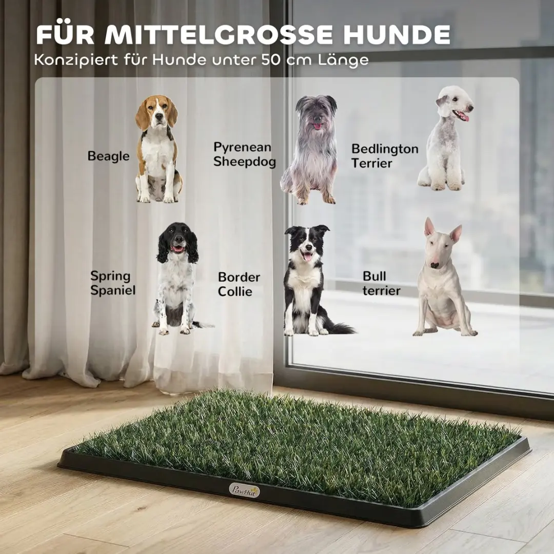 Pawhut Hondentoilet Kunststof 76x50,5x3,5cm - 3 Stuks - Zwart