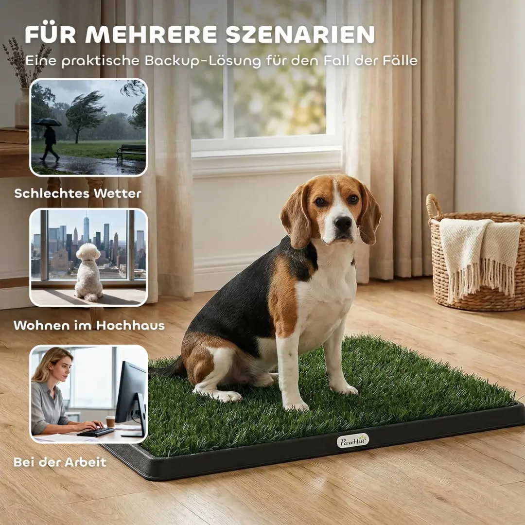Pawhut Hondentoilet Kunststof 76x50,5x3,5cm - 3 Stuks - Zwart