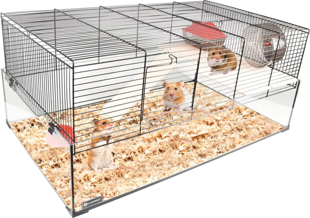 Flamingo Vitru 3 Hamsterkooi - Zwart - 78x48x34,5 cm