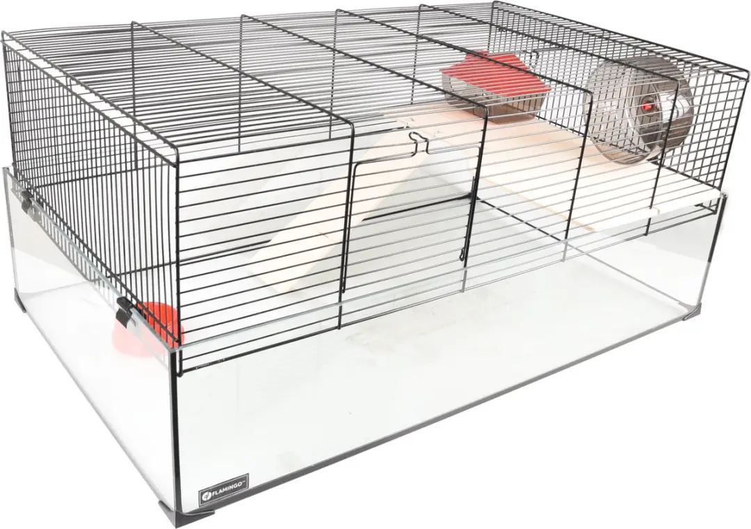 Flamingo Vitru 3 Hamsterkooi - Zwart - 78x48x34,5 cm