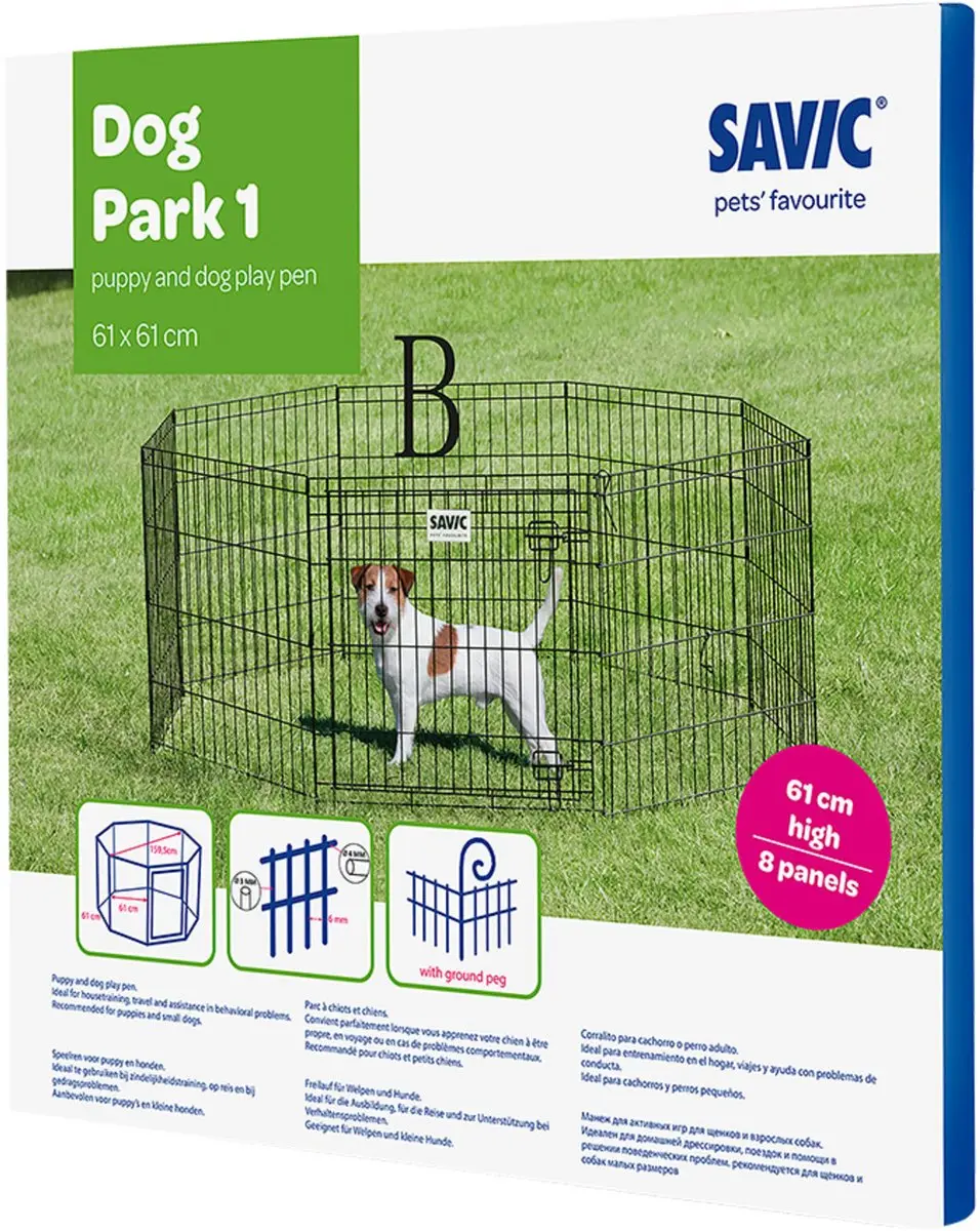 Savic Hondenpark 1 Puppyren - Zwart - 61xØ160cm