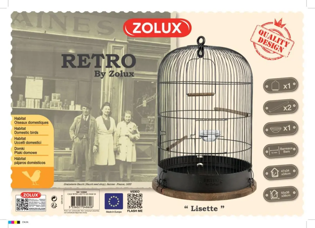 Zolux Retro Vogelkooi Lisette - Blauw