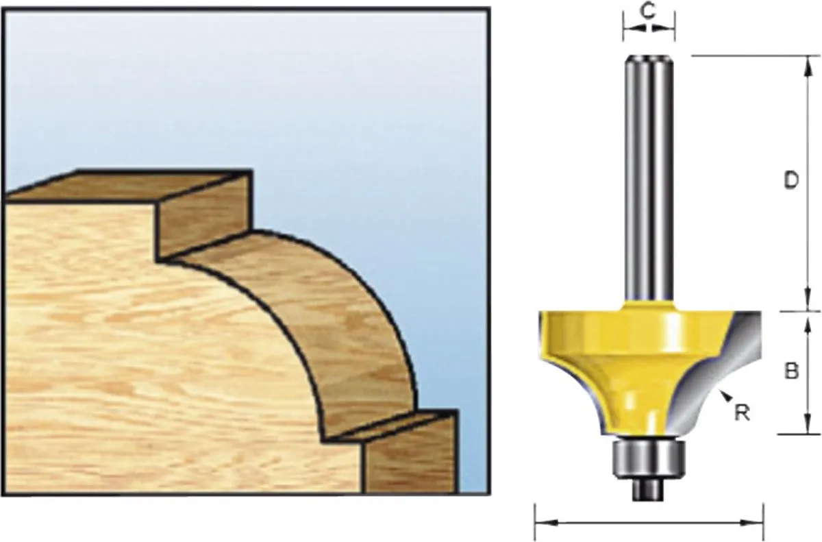 Makita D-11324 Kwartrondfrees 8mm