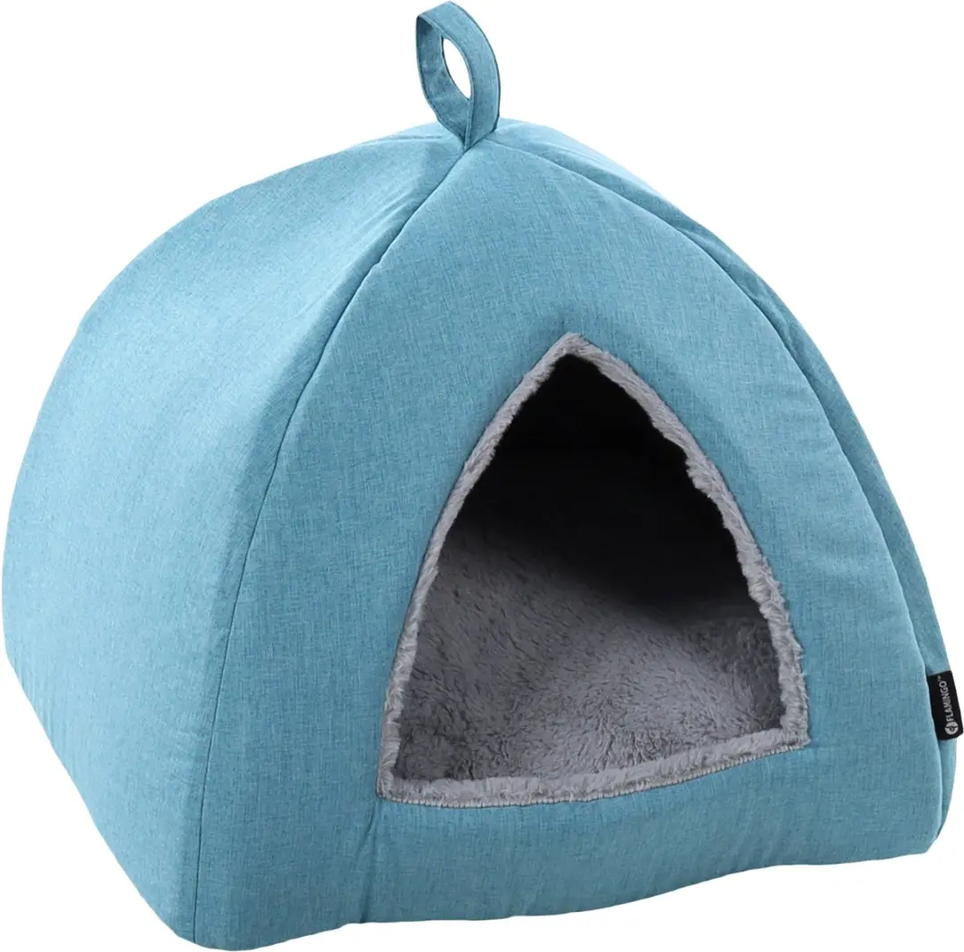 Flamingo Isidoor Kattenbed Blauw 38x38x40cm