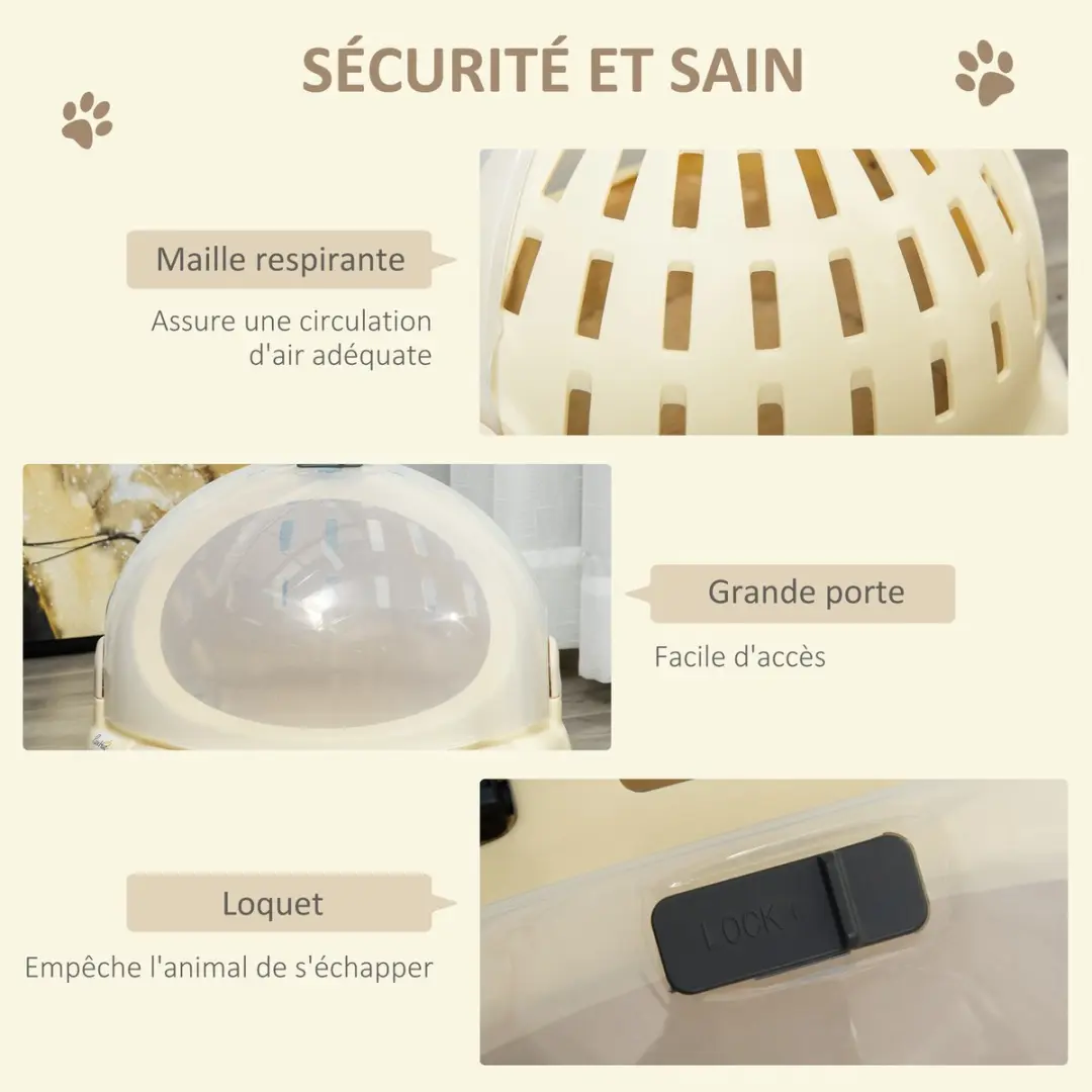 Pawhut Kattenhuis PP Pluche 41x41x35cm Beige