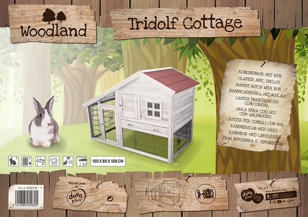 Duvo Woodland Konijnenhok Tridolf Cottage - Rood