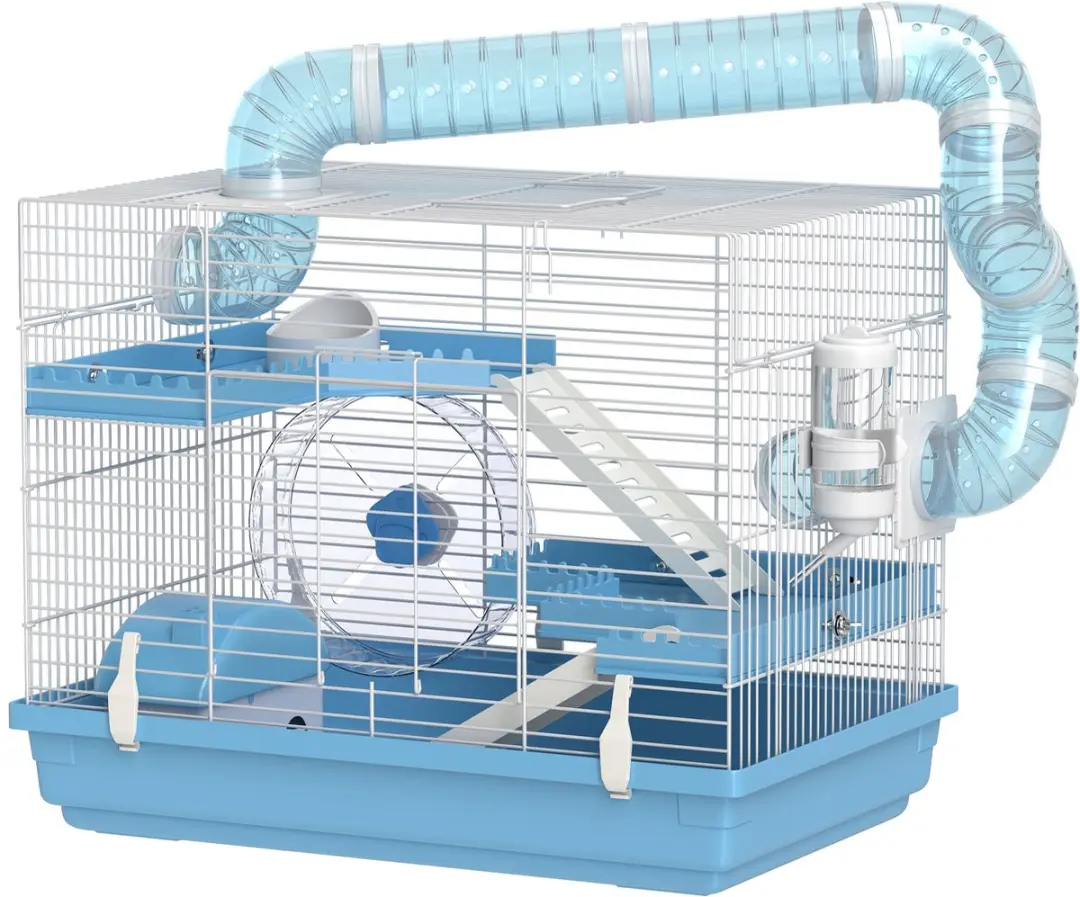 Pawhut Hamsterkooi Lichtblauw 47,5x31,5x29,5cm