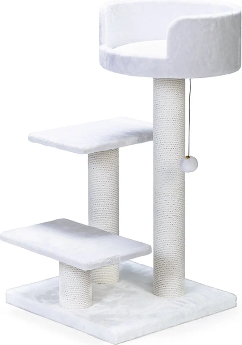 Beeztees Krabpaal Serpa Figo 3 Ligplekken - Wit 50x50x92cm