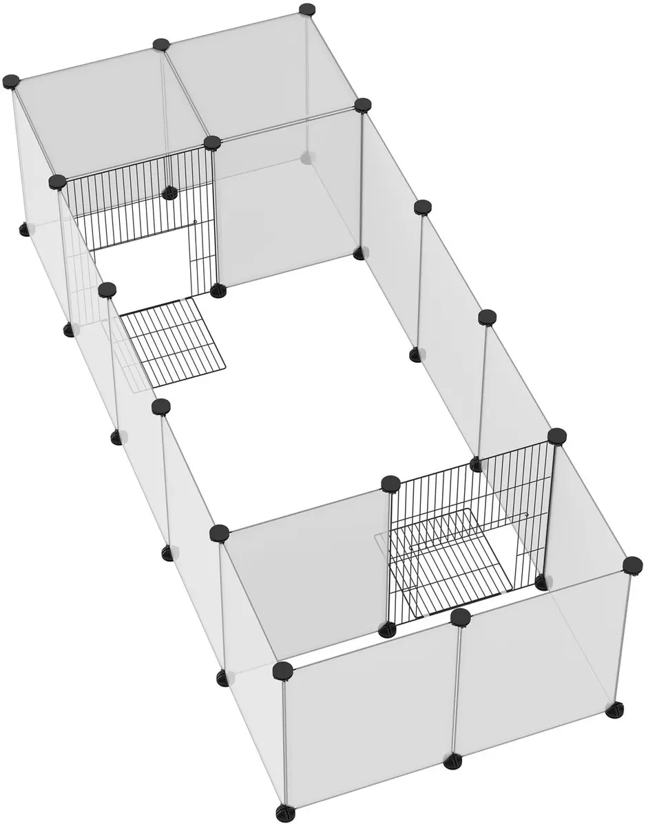 Pawhut Kooi voor kleine dieren 175x70x45cm - Wit