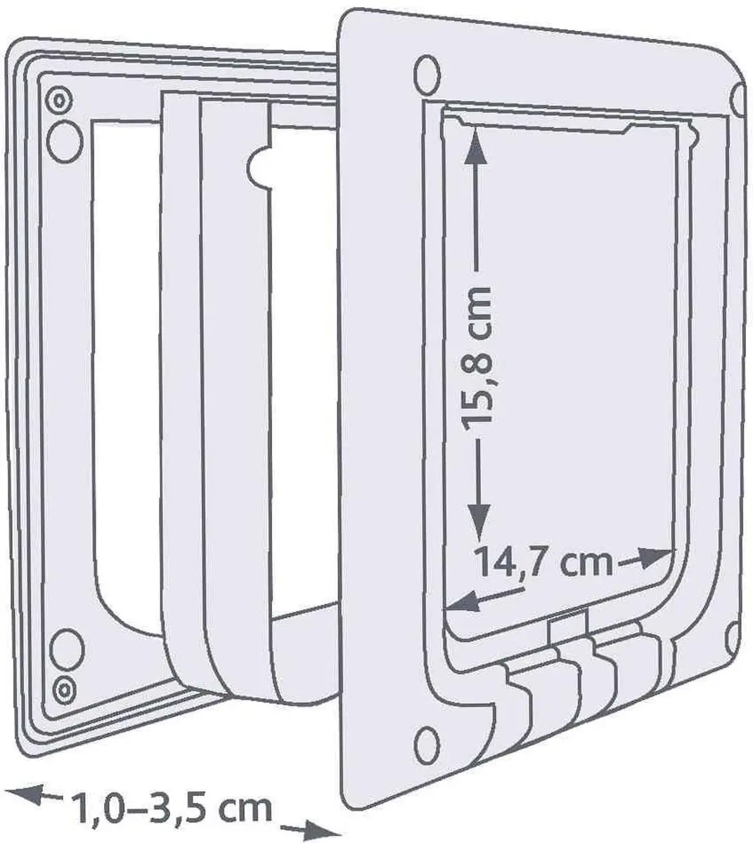 Trixie 4-weg Elektromagnetisch Huisdierluik 21x24cm - Wit