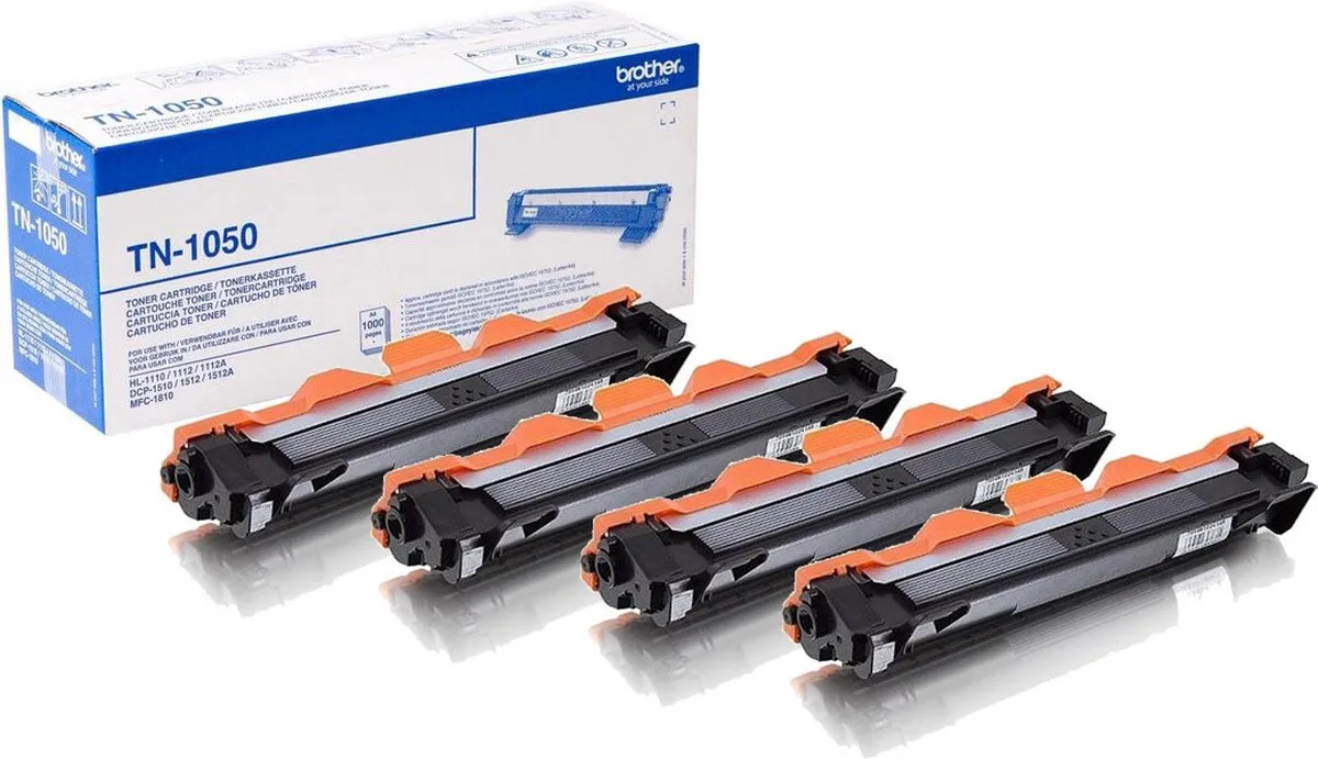 Brother TN-1050 Tonercartridge - 4 Stuks - Zwart - afbeelding 5 van 6