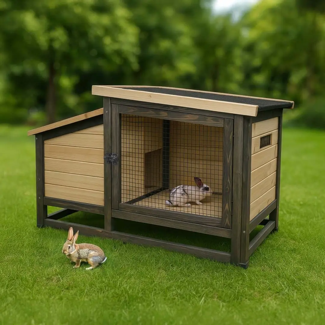 Duvo Woodland Design Bunny Barnette Konijnenhok 111x55x68cm